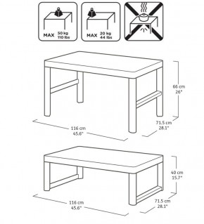 Раскладной стол Лион с регулируемой высотой столешницы (Lyon rattan table) графит (h400/650) в Карталах - kartaly.ok-mebel.com | фото 3