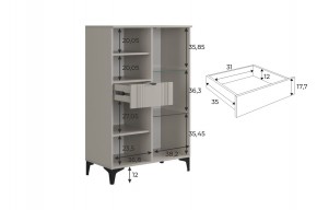 РИЧ Комод 2 со стеклом в Карталах - kartaly.ok-mebel.com | фото 3