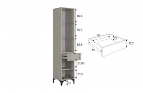 РИЧ Шкаф однодверный со стеклом в Карталах - kartaly.ok-mebel.com | фото 3