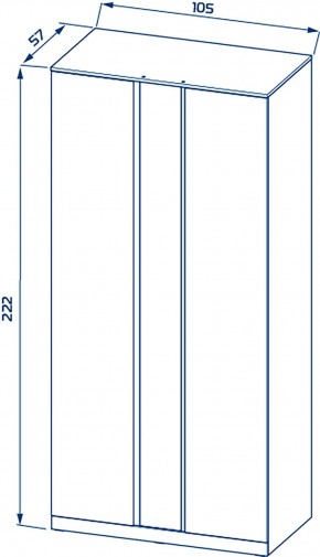 S01194 Варма Стор 105 шкаф распашной с зеркалом 222х105х57, белый в Карталах - kartaly.ok-mebel.com | фото 2