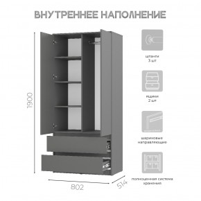 Шкаф 2-х створчатый Симпл ШК-03 (графит) в Карталах - kartaly.ok-mebel.com | фото 5