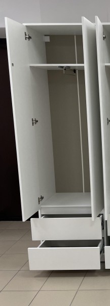 Шкаф 2-ств. с 2 ящиками и вешалкой "Бьянко" в Карталах - kartaly.ok-mebel.com | фото 2
