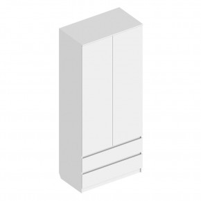 Шкаф 2-ств. с 2 ящиками "Бьянко" в Карталах - kartaly.ok-mebel.com | фото