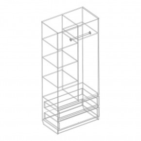 Шкаф 2-ств. с 2 ящиками "Бьянко" в Карталах - kartaly.ok-mebel.com | фото 5