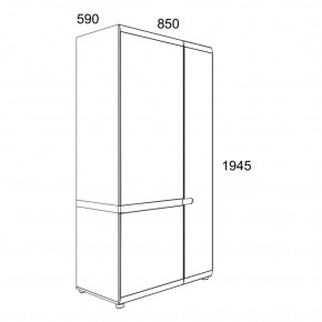 Шкаф 2D/TYP 20A, LINATE ,цвет белый/сонома трюфель в Карталах - kartaly.ok-mebel.com | фото 3