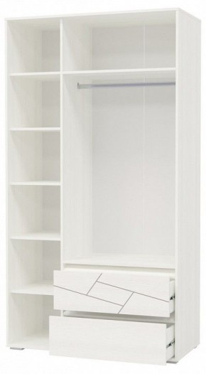 АДЕЛИНА Шкаф 3-х дверный с 2-мя ящ (белый рамух) в Карталах - kartaly.ok-mebel.com | фото 2