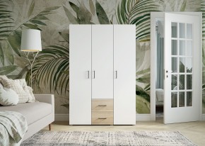 Шкаф 3-х створчатый с ящиками VICTOR (Сонома-Белый) в Карталах - kartaly.ok-mebel.com | фото 3