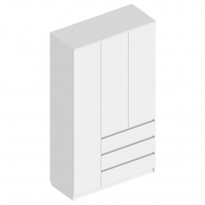 Шкаф 3-ств. с 3 ящиками "Бьянко" в Карталах - kartaly.ok-mebel.com | фото