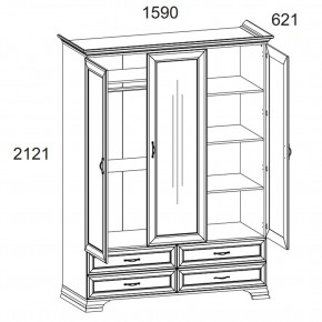 Шкаф 3D4S Z, TIFFANY, цвет вудлайн кремовый в Карталах - kartaly.ok-mebel.com | фото