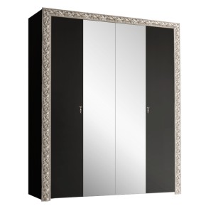 Шкаф 4-х дв. (с зеркалами)  Premium черная/серебро (ТФШ1/4(П) в Карталах - kartaly.ok-mebel.com | фото