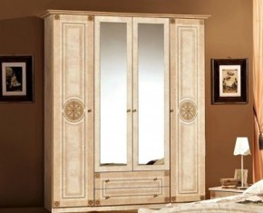 Шкаф 4-х дверный с зеркалами (02.144) Рома (беж) в Карталах - kartaly.ok-mebel.com | фото 1