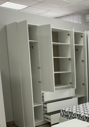 Шкаф 4-ств. с 3 ящиками "Бьянко" в Карталах - kartaly.ok-mebel.com | фото 2