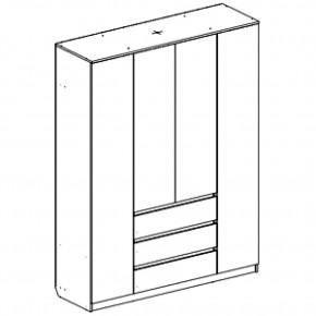 Шкаф 4-ств. с 3 ящиками "Бьянко" в Карталах - kartaly.ok-mebel.com | фото 3