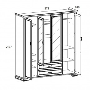 Шкаф 4D2S Z , MONAKO, цвет Сосна винтаж в Карталах - kartaly.ok-mebel.com | фото