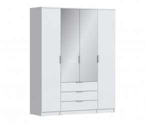 Шкаф 4х дверный с зеркалами Николь СБ-2595/1 (Белый) в Карталах - kartaly.ok-mebel.com | фото 1