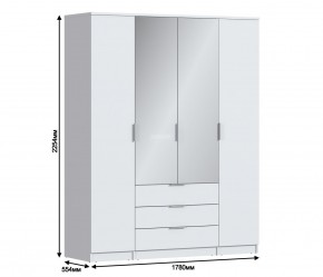 Шкаф 4х дверный с зеркалами Николь СБ-2595/1 (Белый) в Карталах - kartaly.ok-mebel.com | фото 3