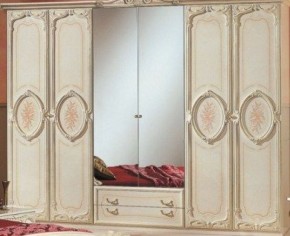 Шкаф 6-и дверный с зеркалами (01.146) Роза (беж) в Карталах - kartaly.ok-mebel.com | фото