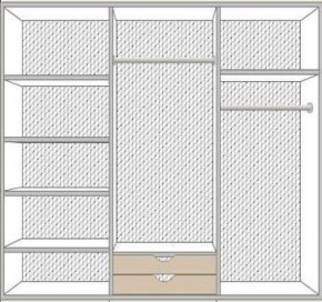 Шкаф 6-и дверный с зеркалами (02.146) Рома (беж) в Карталах - kartaly.ok-mebel.com | фото 2