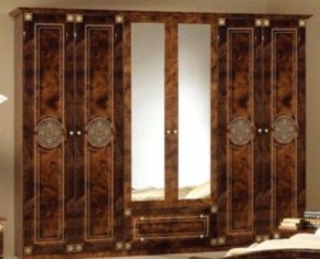 Шкаф 6-и дверный с зеркалами (02.146) Рома (орех) в Карталах - kartaly.ok-mebel.com | фото
