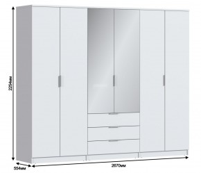 Шкаф 6-ти дверный Николь СБ-2593/1 (Белый) в Карталах - kartaly.ok-mebel.com | фото 3