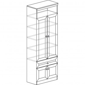 Шкаф для книг №611 Инна Денвер темный в Карталах - kartaly.ok-mebel.com | фото 2