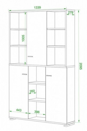 Шкаф книжный Домино ПУ-40-3 в Карталах - kartaly.ok-mebel.com | фото 2