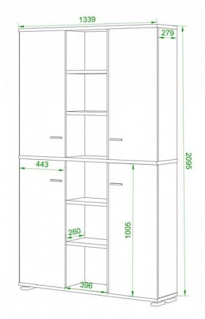 Шкаф книжный Домино ПУ-40-5 в Карталах - kartaly.ok-mebel.com | фото 2