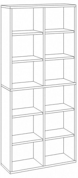 Шкаф книжный Домино СУ(ш2в2)+4ФГ в Карталах - kartaly.ok-mebel.com | фото 2
