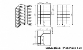 Шкаф книжный Мебелайн-15 в Карталах - kartaly.ok-mebel.com | фото 3