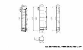Шкаф книжный Мебелайн-25 в Карталах - kartaly.ok-mebel.com | фото 3