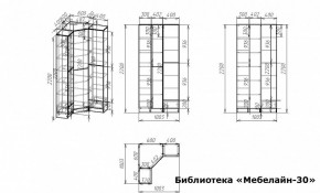 Шкаф книжный Мебелайн-30 в Карталах - kartaly.ok-mebel.com | фото 3