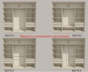 Шкаф-купе 2400 серии SOFT D7+D3+D3+B22+PL4 (по 2 ящика лев/прав+2штанги) профиль «Капучино» в Карталах - kartaly.ok-mebel.com | фото 6