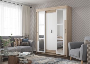 Шкаф-купе с зеркалами VICTOR (Сонома-Белый) в Карталах - kartaly.ok-mebel.com | фото