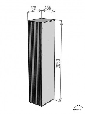 Шкаф Linnea MHR-1-3 2050х400х510 (ДВ-М 11.1.25) в Карталах - kartaly.ok-mebel.com | фото 2