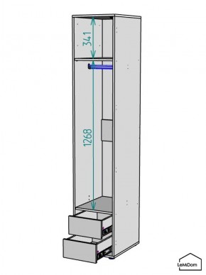 Шкаф Linnea MHR-1-3 2050х400х510 (ДВ-М 11.1.25) в Карталах - kartaly.ok-mebel.com | фото 3