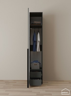 Шкаф Linnea MHR-1-3 2050х400х510 (Графит-М 11.1.25) в Карталах - kartaly.ok-mebel.com | фото 3