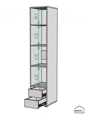 Шкаф Linnea MHR-1-4 2050х400х510 (ДВ-М 11.1.25) в Карталах - kartaly.ok-mebel.com | фото 3