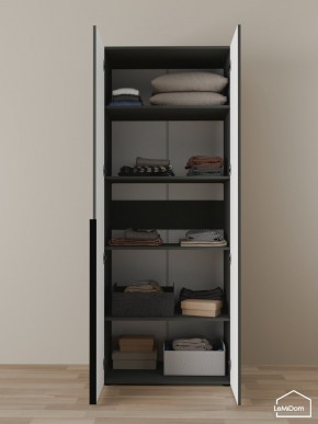 Шкаф Linnea MHR-2-2 2050х800х510 (Графит-М 11.1.25) в Карталах - kartaly.ok-mebel.com | фото 4