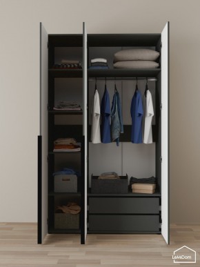Шкаф Linnea MHR-3-2 2050х1200х510 (Графит-М 11.1.25) в Карталах - kartaly.ok-mebel.com | фото 5