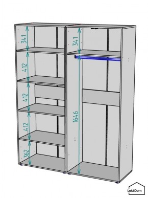 Шкаф Linnea MHR-4PO-1 2050х1600х510 (Белый-М 11.1.2) в Карталах - kartaly.ok-mebel.com | фото 3