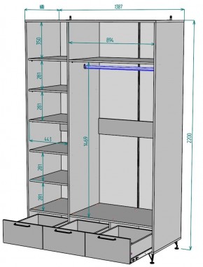 Шкаф Лофт H48 в Карталах - kartaly.ok-mebel.com | фото 2