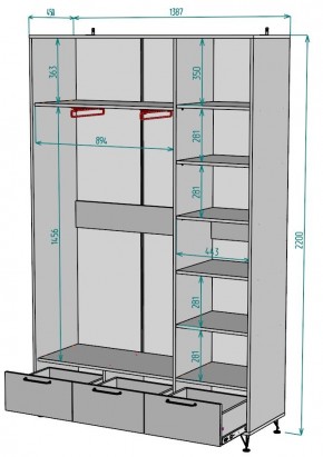 Шкаф Лофт H49 в Карталах - kartaly.ok-mebel.com | фото 2