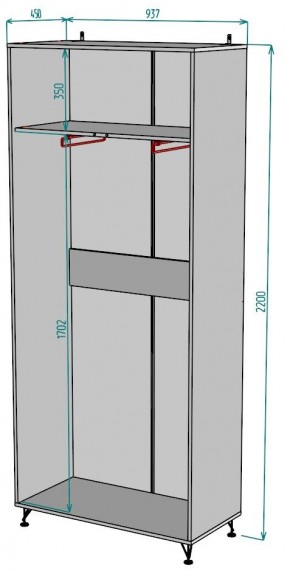 Шкаф Лофт H69 в Карталах - kartaly.ok-mebel.com | фото 2