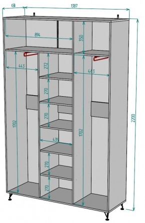 Шкаф Лофт H77 в Карталах - kartaly.ok-mebel.com | фото 2