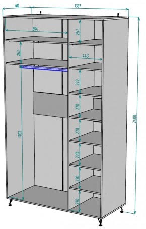 Шкаф Лофт H80 в Карталах - kartaly.ok-mebel.com | фото 2