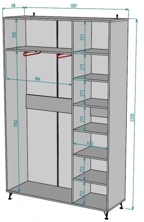 Шкаф Лофт H81 в Карталах - kartaly.ok-mebel.com | фото 2