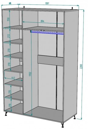 Шкаф Лофт H83 в Карталах - kartaly.ok-mebel.com | фото 2