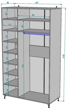 Шкаф Лофт H84 в Карталах - kartaly.ok-mebel.com | фото 4