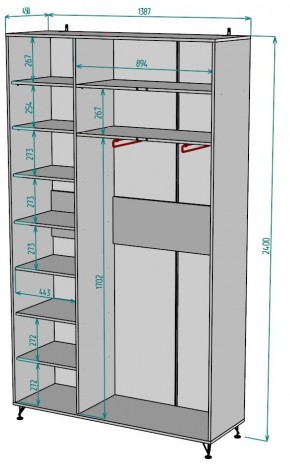 Шкаф Лофт H86 в Карталах - kartaly.ok-mebel.com | фото 4