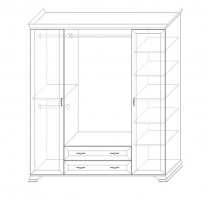 Шкаф распашной четырехдверный с зеркалами Сиена в Карталах - kartaly.ok-mebel.com | фото 8